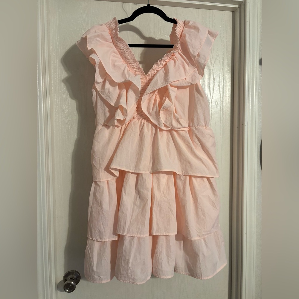 Simply Southern | Pale Pink Ruffled Tiered Dress | Size XL - Picture 6 of 7